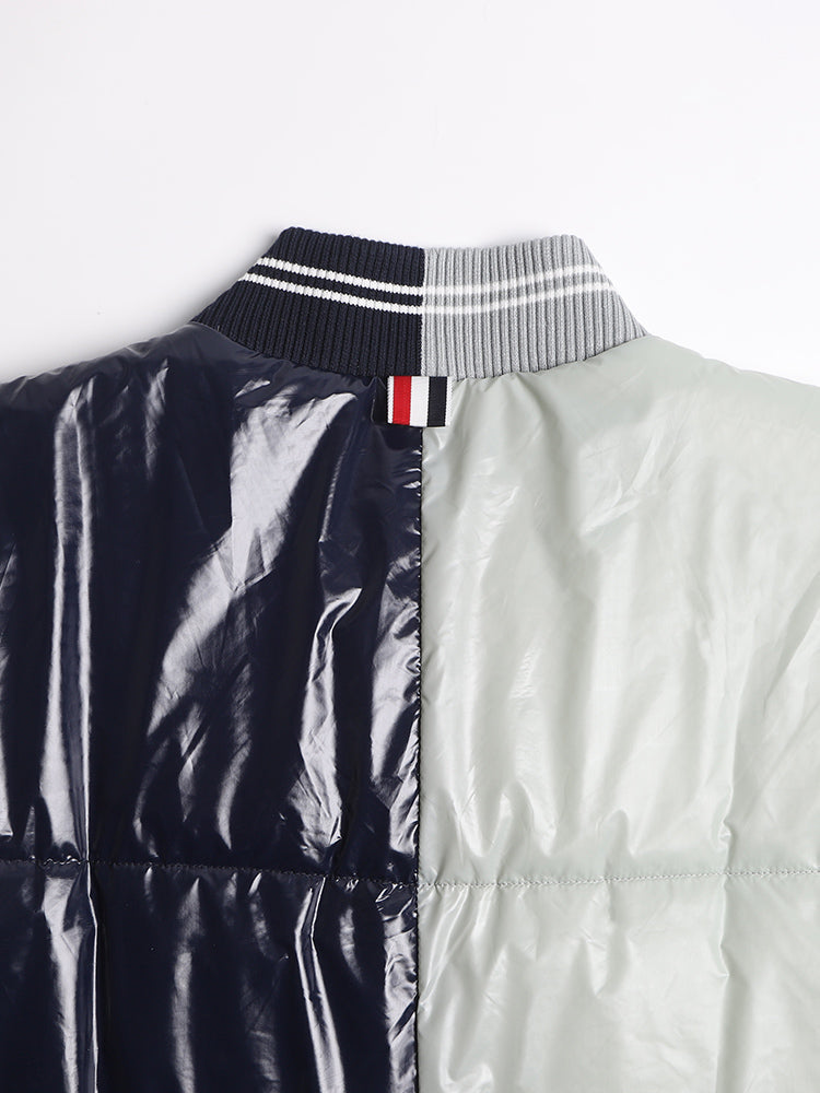 Unisex Shiny Colorblock Baseball Collar Vest | Thom Browne