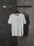 Ralph Lauren Men's Cable‑Knit Crew‑Neck Short‑Sleeve Sweater