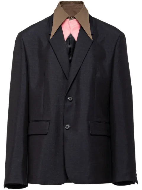 Prada detachable-collar wool blazer
