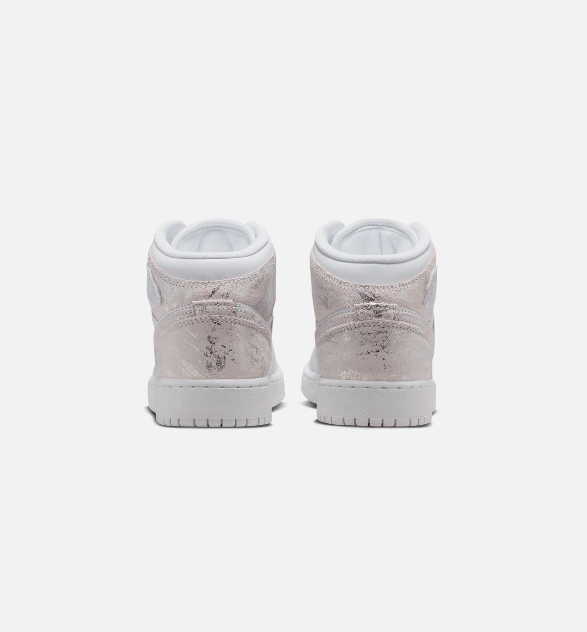 Air Jordan 1 Mid SE Grade School Lifestyle Shoes - White / Field Silver