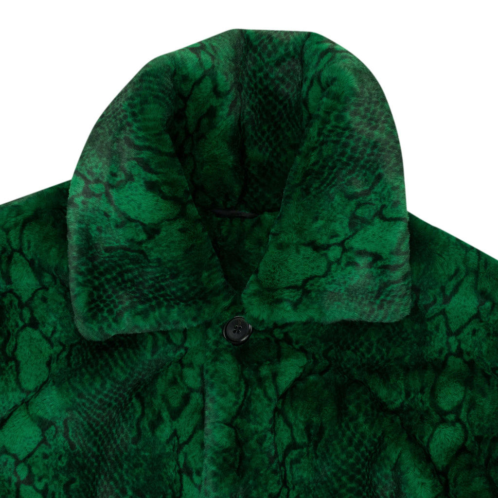 Green Snake Faux Fur Coat