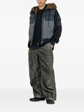 Diesel hooded padded jacket with knitted sleeves