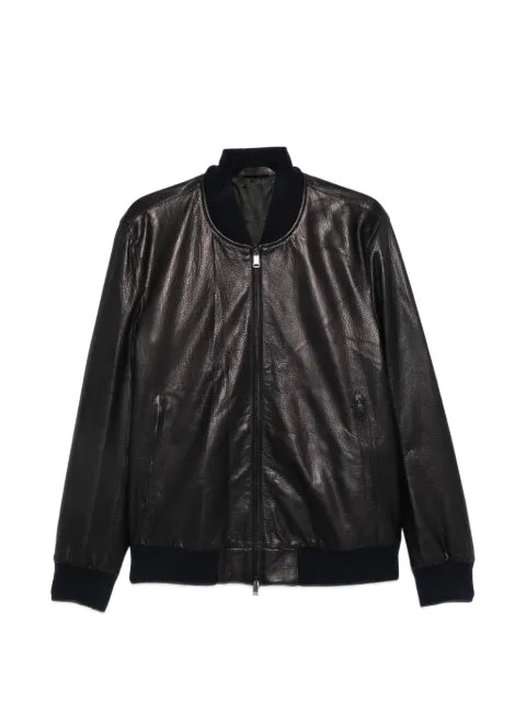 Brioni zip-up leather jacket