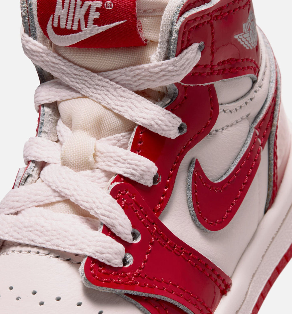 Air Jordan 1 Retro High OG Nails and Grails Infant Sneakers - University Red/Metallic Silver