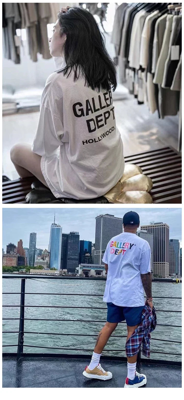 Gallery Dept Vintage Print Loose Short Sleeve Streetwear T-Shirt