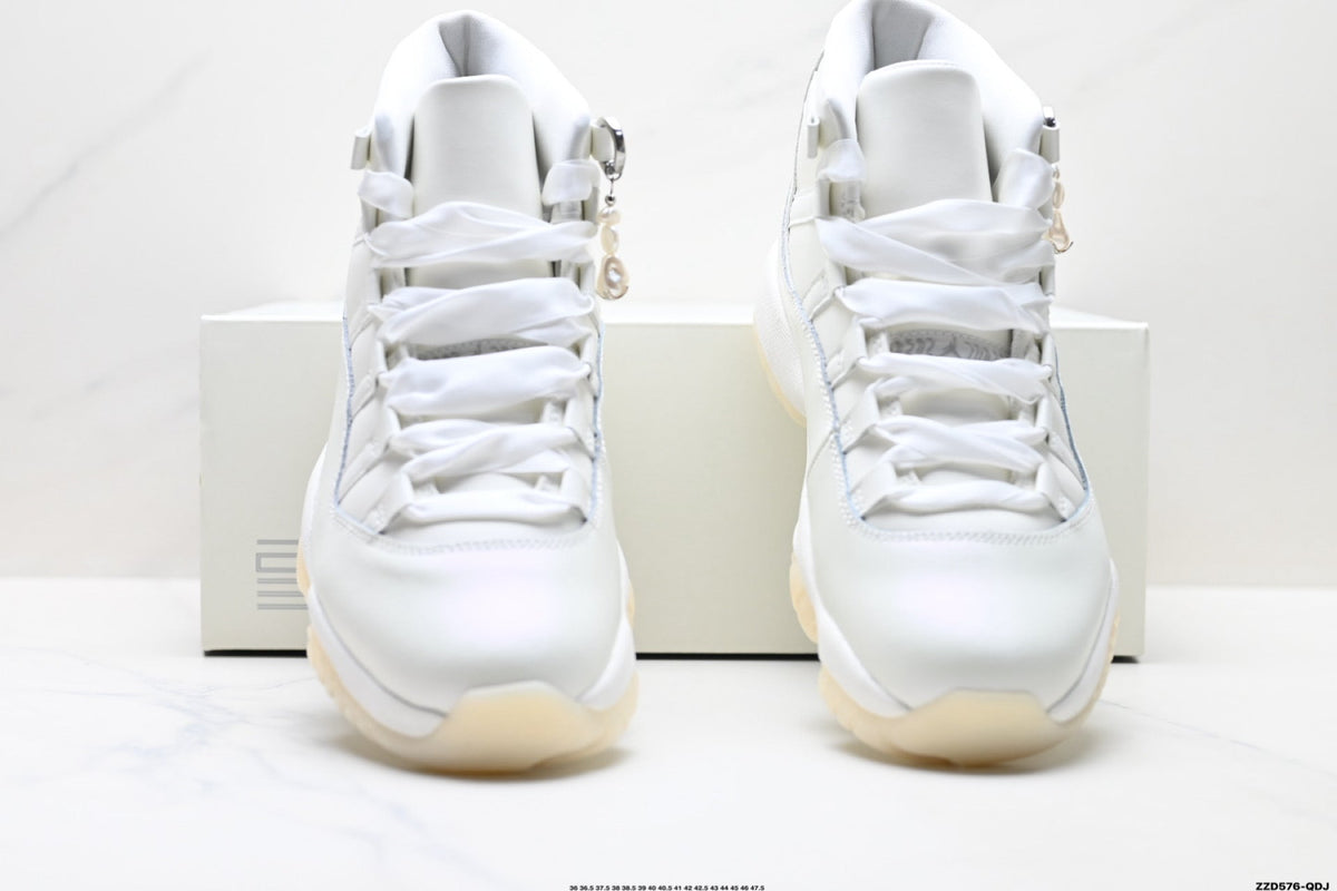 Air Jordan 11 Retro Triple White Unisex Sneakers Style 07