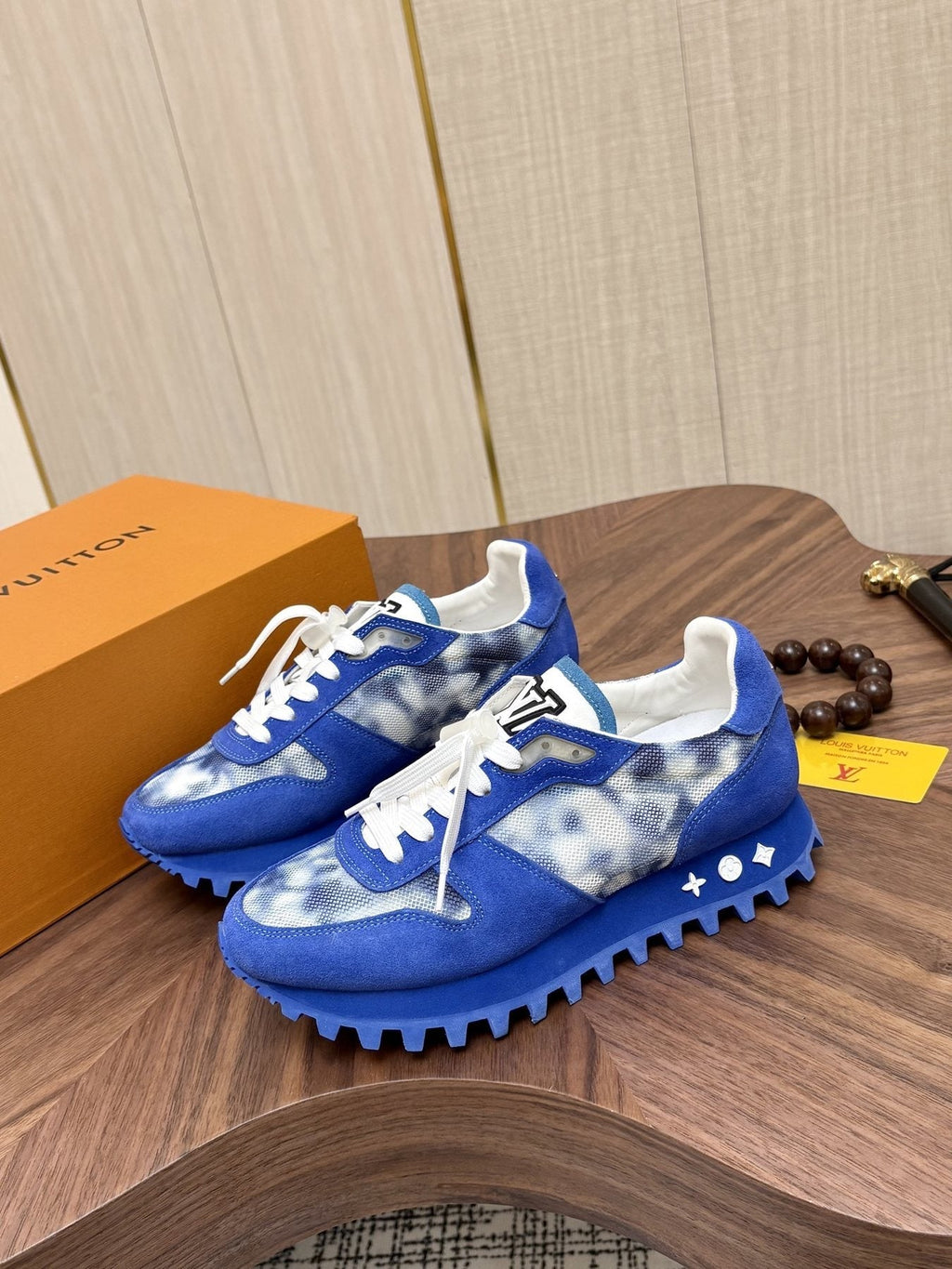 Louis Vuitton Blue Patterned Low-Top Sneakers