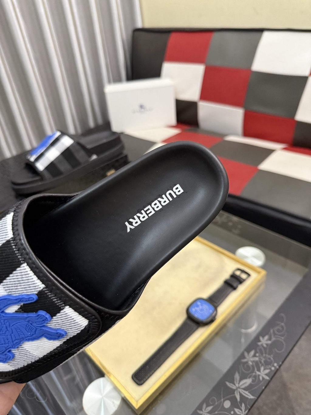 Burberry Check Slide Sandals