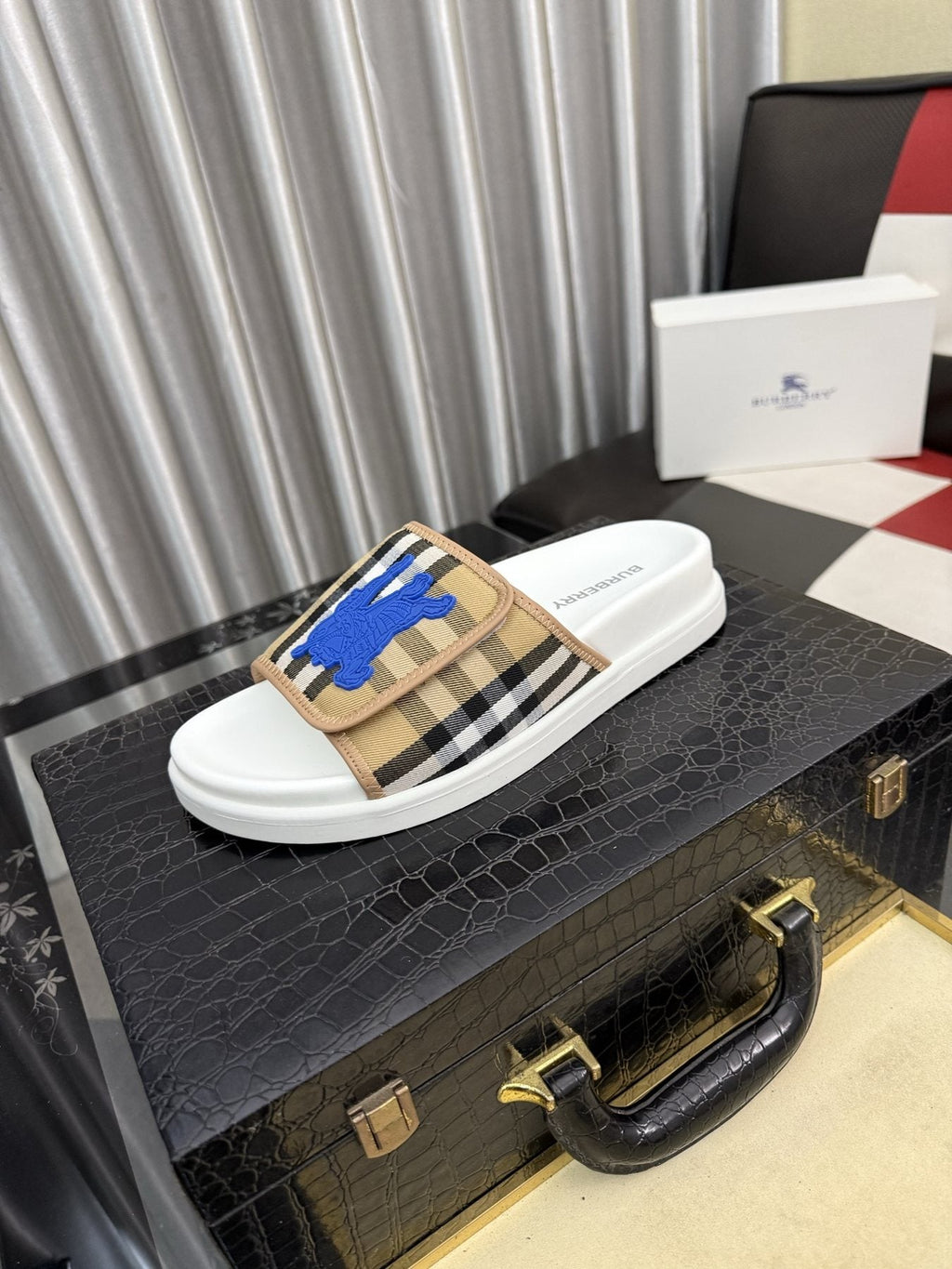 Burberry Check Slide Sandals