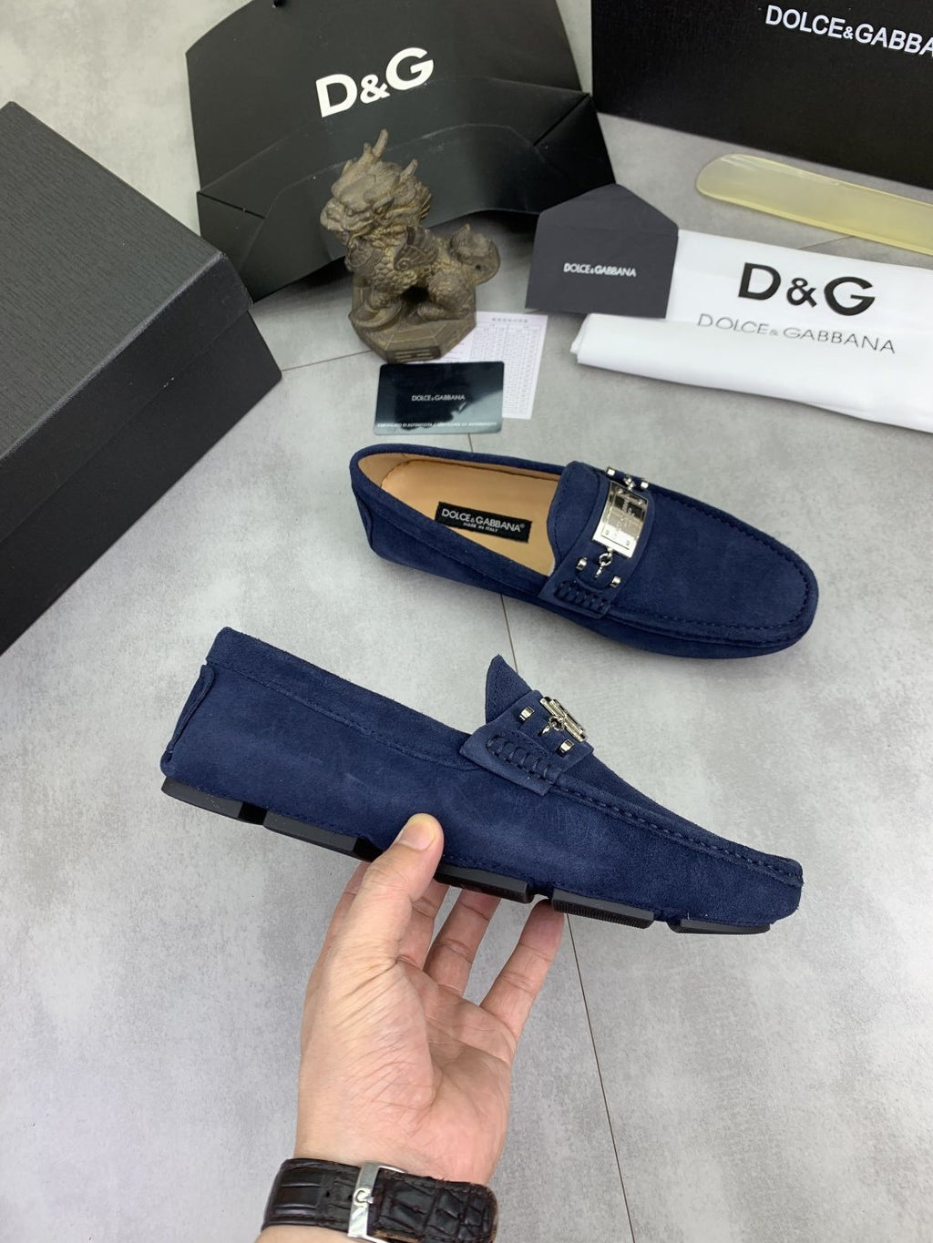Dolce & Gabbana Metal-Detail Driving Loafers